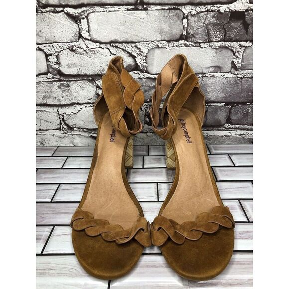 Jeffrey Campbell Lindsay Brown Suede Leather AnkleStrap Heels Women Sz 11M US/42 - Picture 14 of 16